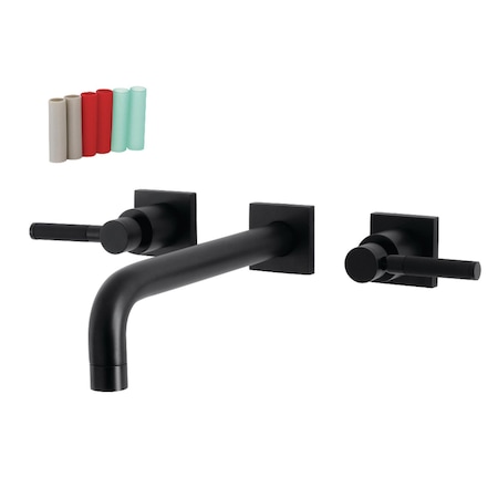 Kingston Brass KS6020DKL Wall Mount Tub Faucet, Matte Black KS6020DKL